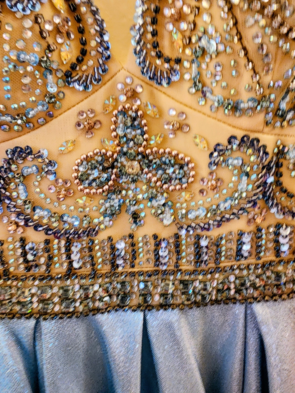Rachel Allan Light Blue Beaded Ball Gown - Picture 11 of 16